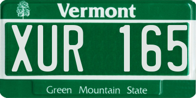 VT license plate XUR165