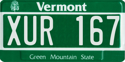 VT license plate XUR167
