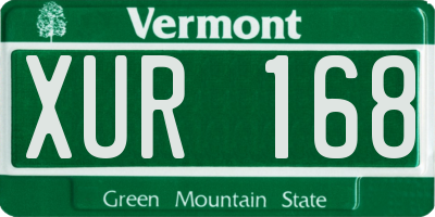VT license plate XUR168