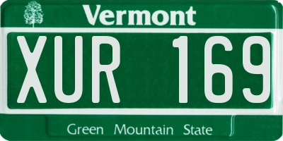 VT license plate XUR169
