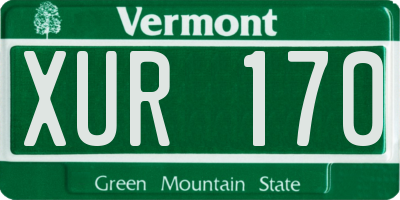 VT license plate XUR170