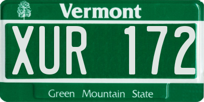VT license plate XUR172