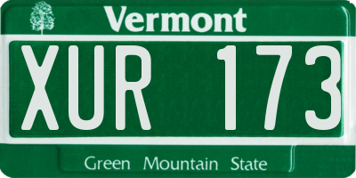 VT license plate XUR173