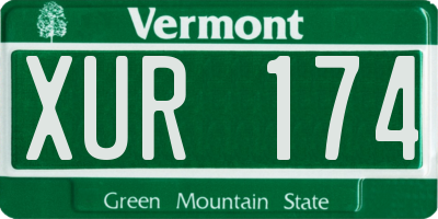 VT license plate XUR174