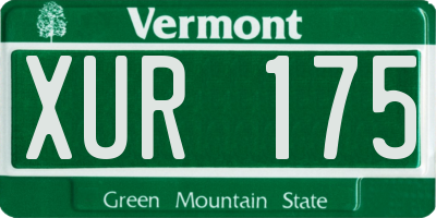 VT license plate XUR175