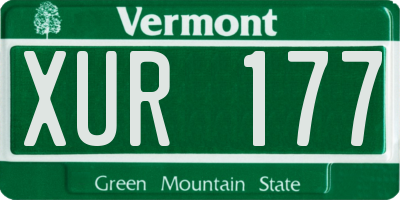 VT license plate XUR177