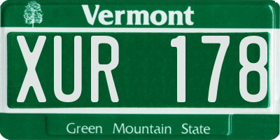 VT license plate XUR178