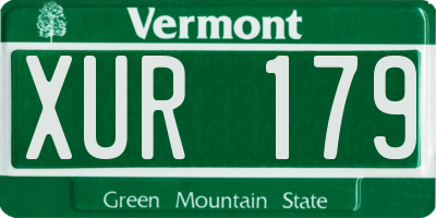 VT license plate XUR179