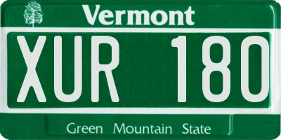 VT license plate XUR180