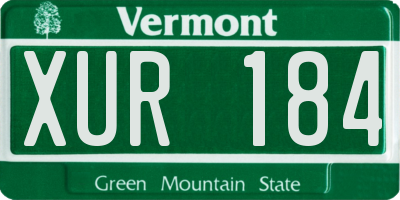 VT license plate XUR184