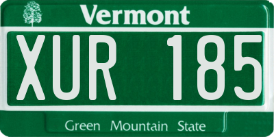 VT license plate XUR185