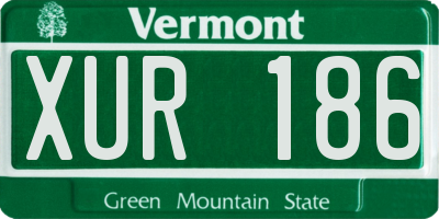 VT license plate XUR186