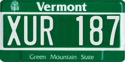 VT license plate XUR187
