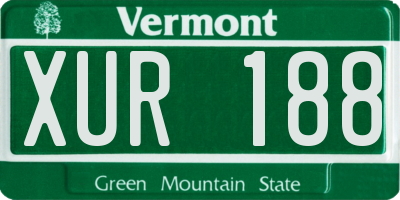 VT license plate XUR188