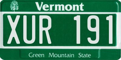VT license plate XUR191