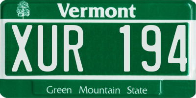 VT license plate XUR194