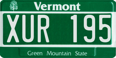 VT license plate XUR195
