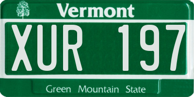 VT license plate XUR197