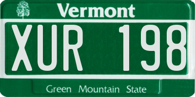 VT license plate XUR198