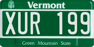 VT license plate XUR199