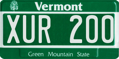 VT license plate XUR200
