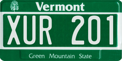 VT license plate XUR201