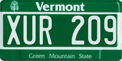 VT license plate XUR209