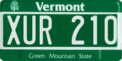 VT license plate XUR210