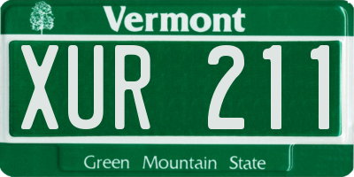 VT license plate XUR211