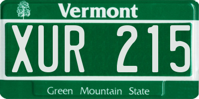 VT license plate XUR215