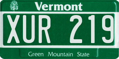VT license plate XUR219