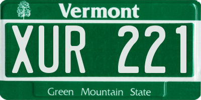 VT license plate XUR221