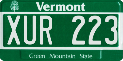 VT license plate XUR223