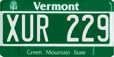 VT license plate XUR229