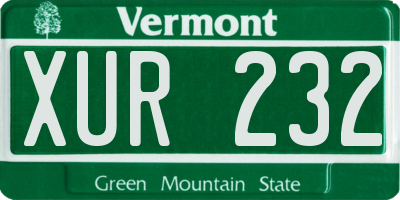 VT license plate XUR232