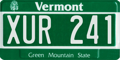 VT license plate XUR241