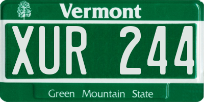 VT license plate XUR244