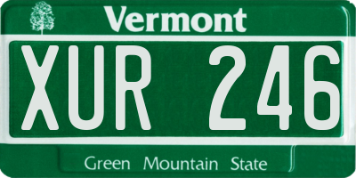 VT license plate XUR246
