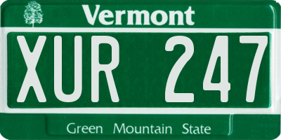 VT license plate XUR247