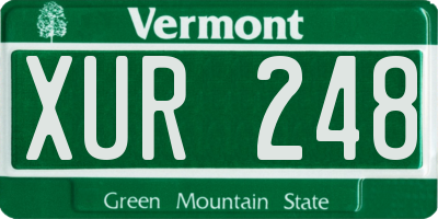 VT license plate XUR248