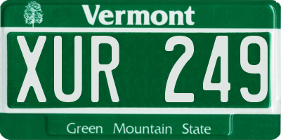 VT license plate XUR249