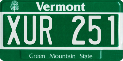 VT license plate XUR251