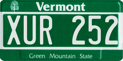 VT license plate XUR252