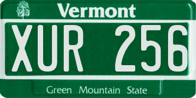 VT license plate XUR256