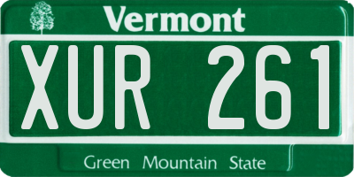 VT license plate XUR261