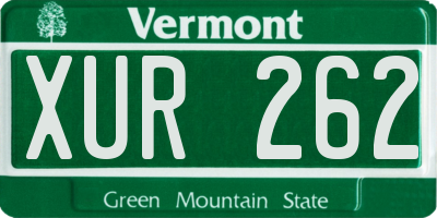 VT license plate XUR262