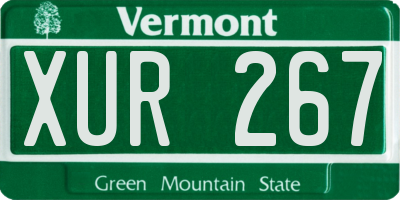 VT license plate XUR267