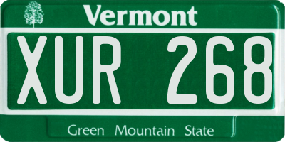 VT license plate XUR268