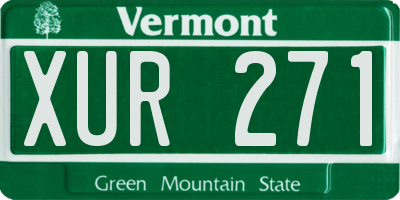 VT license plate XUR271