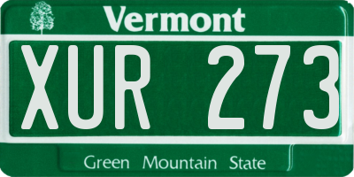 VT license plate XUR273